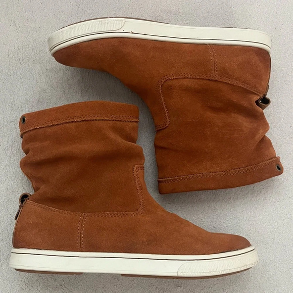 OluKai Kapa Moe Suede Boots-Women’s 6-Brown/Tan Leather-Boho-Bohemian-Festival - Picture 2 of 11